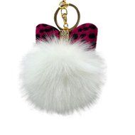 AutumnFall&reg; Fluffy Faux Rabbit Fur Ball Charm Car Keychain Handbag Key Ring (# 14) N13