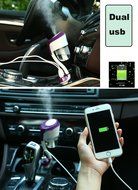 KimKing 2016 New Generation 2 in 1 Car Humidifier+ Dual USB Port Charger Essential Oil Aroma Diffuser 5V2.1A 50ml... N5