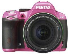 Pentax K-50 16MP Digital SLR Camera Kit with DA 18-135mm WR f3.5-5.6 Lens (Pink)