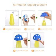 AmiCool 200ml Mushroom Mini USB Humidifier Purifier with LED Light for Office Home Car travel(Red) N3