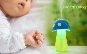 AmiCool 200ml Mushroom Mini USB Humidifier Purifier with LED Light for Office Home Car travel(Red) N4