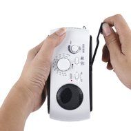 Qooltek Portable Emergency Dynamo/Solar Hand Crank Self Powered AM/FM Radio with Cell Phone Charger &amp; 3-LED Flashlight...
