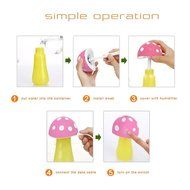 AmiCool 200ml Mushroom Mini USB Humidifier Purifier with LED Light for Office Home Car travel(Red) N6