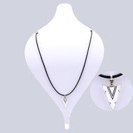 Fashion Women Jewelry Black Leather Chain Silver Arrow Head Pendant Necklace