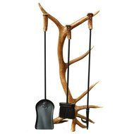 Antler Fireplace Tool Set - 4 pcs