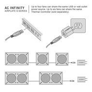 AC Infinity AIRPLATE S7, Quiet Cooling Fan System 12" with Speed Control, for Home Theater AV Cabinets N7