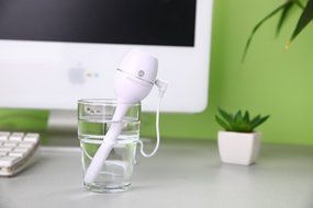 Morpilot Portable USB Mini Magic Wand Stick Ultrasonic Aromatherapy Diffuser Purifier Humidifier with Water Cup... N14
