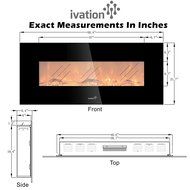 Ivation 50&rdquo; Wall Mounted Glass Electric Fireplace w/ Built In 1500-Watt Heater &ndash; Realistic LED Flames - Mounting... N5