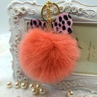 AutumnFall&reg; Fluffy Faux Rabbit Fur Ball Charm Car Keychain Handbag Key Ring (# 14) N19