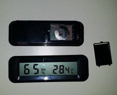MIEO Round Digital Hygrometer Thermometer for Humidor HH654 with Clock N26