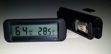 MIEO Round Digital Hygrometer Thermometer for Humidor HH654 with Clock N28