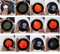 MIEO Round Digital Hygrometer Thermometer for Humidor HH654 with Clock N29