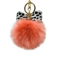 AutumnFall&reg; Fluffy Faux Rabbit Fur Ball Charm Car Keychain Handbag Key Ring (# 14) N23
