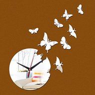 EverTrust(TM) direct selling Acrylic Quartz wall watch the butterfly mirror clocks 3d Modern home decoration diy...