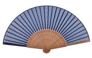Salutto Hand Fan with Beautiful Fabric Printed (Grey Totem) N12