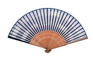 Salutto Hand Fan with Beautiful Fabric Printed (Grey Totem) N13