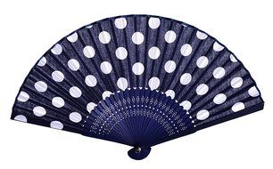 Salutto Hand Fan with Beautiful Fabric Printed (Grey Totem) N15