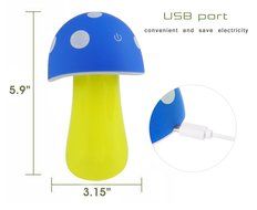 AmiCool 200ml Mushroom Mini USB Humidifier Purifier with LED Light for Office Home Car travel(Red) N8