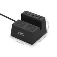 ORICO Charging Stand Surge Protector with 5 USB Ports and 2 AC Outlets Built in 5 Feet Cord Power Strip