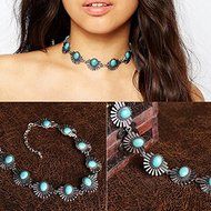 Women Charm Crystal Jewelry Pendant Chain Choker Chunky Statement Bib Necklace