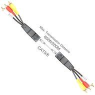 RELPER 2 Pack 3 RCA to RJ45 Balun Component Video and Audio Extender Over Cat5/6 Up to 600ft/200M