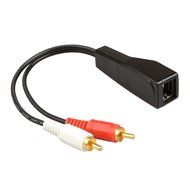 RELPER 2 Pack 3 RCA to RJ45 Balun Component Video and Audio Extender Over Cat5/6 Up to 600ft/200M N2