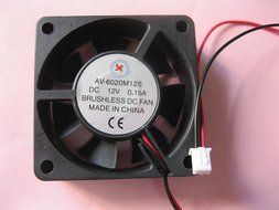 2 pcs Brushless DC Cooling Fan 12V 6020S 7 Blades 2 wire 60x60x20mm Sleeve-bearing Skywalking N2