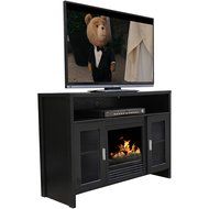 Decor Flame 42" Mantel Hudson Fireplace Media Console For TV's Up To 50"; Black Finish N2