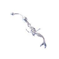 Dedegui 14g Clear Gems Mermaid Belly Button Navel Ring Body Piercing Jewelry