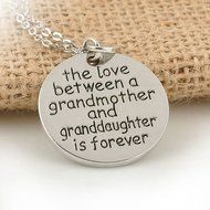 The Love Between a Grandmother and Granddaughter is forever Charm Necklace Gift N2