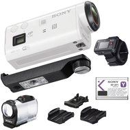 Sony Action Cam HDR-AZ1 Mini HD Video Camera Camcorder &amp; Live View Remote with 64GB Card + Battery + 2 Helmet...