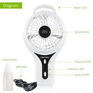 ONETWO Handheld USB Mini Misting Fan,Mini Rechargeable Personal Fan,Mini USB fan with Cool Humidifier, 2000mAh... N3