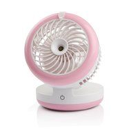 Pojazia Mini USB Output Electric Fan Rechargeable Humidifier Misting Fan (Pink) N15
