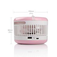 Pojazia Mini USB Output Electric Fan Rechargeable Humidifier Misting Fan (Pink) N16