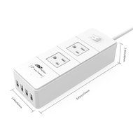 FlePow Portable Power Strip Surge Protector Travel Charger with 2 AC Plugs and 4 USB Charger Ports for iPhone,... N2