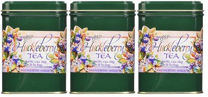 Wild Huckleberry Tea Bags From Montana (3 Pack - 60 Tea Bags). Black Ceylon Tea with Huckleberry Natural Flavors. N2
