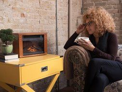 Green Peak Mini Wooden Fireplace N3