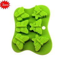 Fondant Molds,6 Butterfly Silicone Cake Baking Mold Non-stick Flower &amp; Butterfly Silicone Baking Mold for Cake... N3
