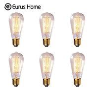 Eurus Home ST64 60W Vintage Antique Edison Style Incandescent Clear Glass Light Lamp Bulb (6 Pack) N4