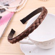 Spritech(TM) Women's Headband Plaited Braid Hair Band Hair Piece Black N4