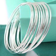 Classic 10pcs Lots Wholesale Silver Winsome Bracelet Cuff Bangle N2