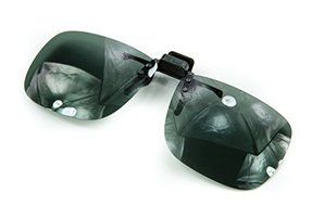Polarized Gray Clip on Flip Up Sunglass - Rectangle Lenses - 56mm Wide X 47mm High (131mm Wide) [2 Pack] by Opsales