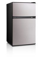 Midea WHD-113FB1 Compact Reversible Double Door Refrigerator and Freezer, 3.1 Cubic Feet, Black