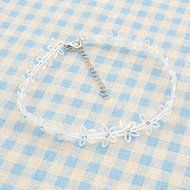 Choker Women Punk Lucky Grass Necklace Plastic Gold Silver Rhinestone Party N3