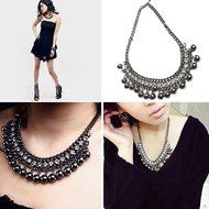 New Fashion Vintage Women Bib Choker Crystal Statement Pendant Necklace Jewelry