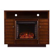 Southern Enterprises Inverness Media Electric Fireplace, Dark Tobacco/Espresso N4