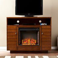 Southern Enterprises Inverness Media Electric Fireplace, Dark Tobacco/Espresso N5