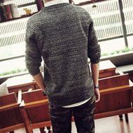 Spritech(TM) Men's Fashion Comfort Autumn Knitting Round Neck Pullover Sweater Coffee XL N9