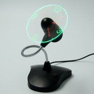 Portable Flexible Neck USB Fan with LED Clock Display Cooling Office Desk Table Electric Clock Fan with Stand... N8