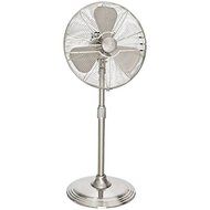 HUNTER 90438 16&quot; Retro Pedestal Stand Fan with Brushed Nickel Finish